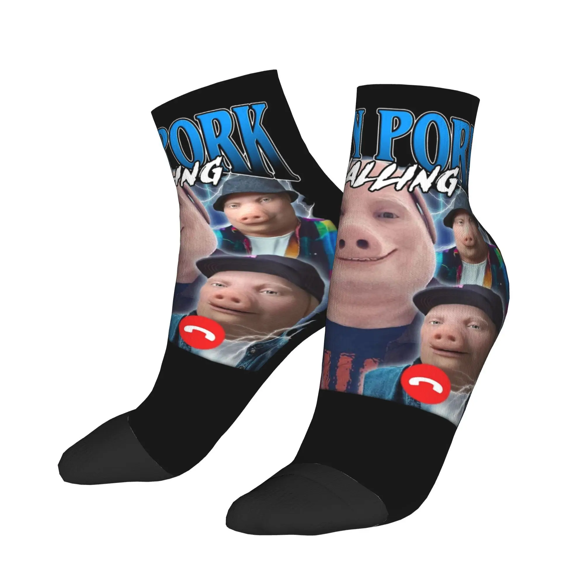 

Autumn Winter Hip-hop Women Men Funny John Pork Is Calling Answer Call Phone Socks Non-slip Football Socks