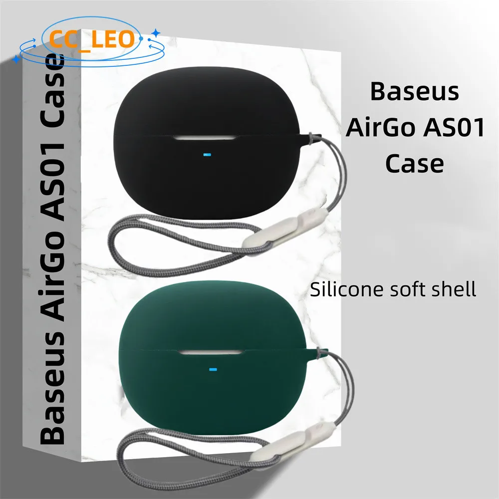 For Baseus AirGo AS01 Case Silicone Soft Case Cute Lanyard Baseus AirGo AS01 Shockproof Shell Protective Cover