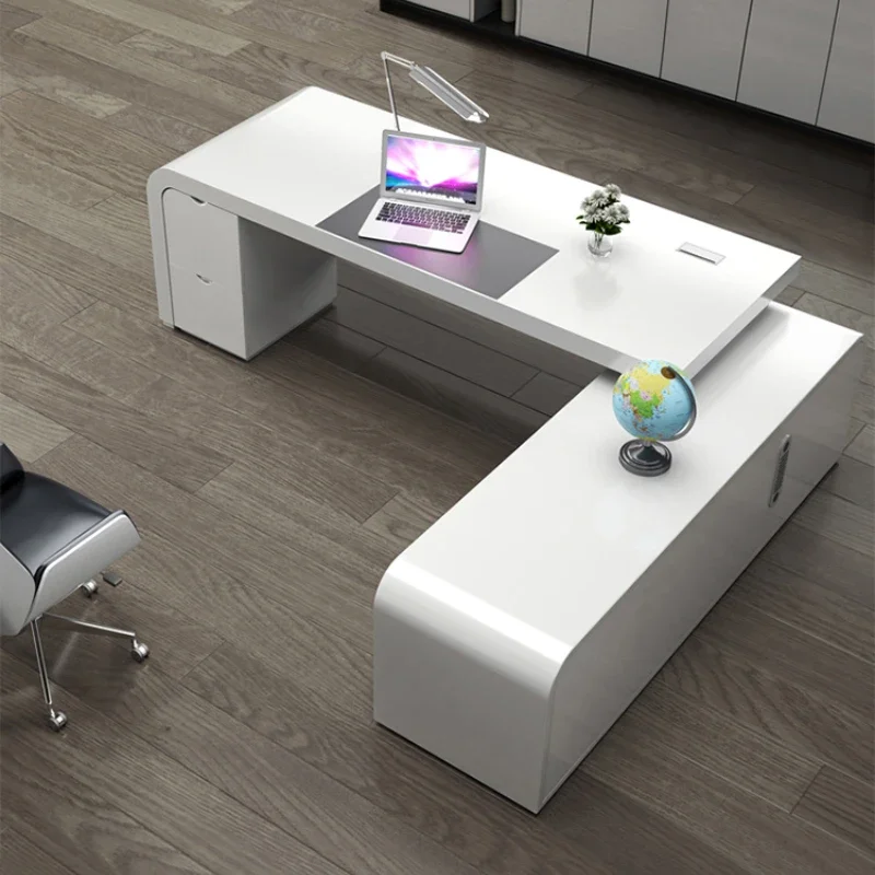 European Luxury Designer's Office Desk Simple Modern White Fashionable European Japanese Executive Ufficio Trendy Furniture