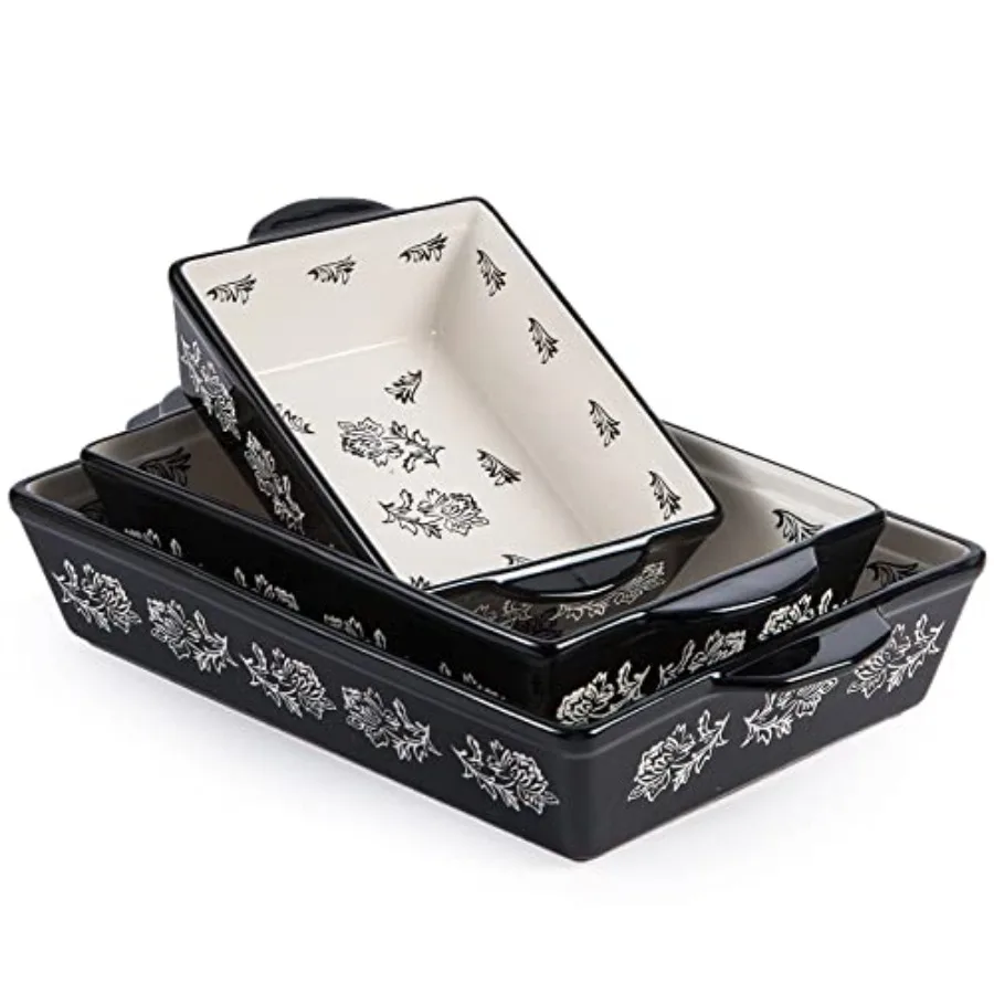 

Baking Dish Ceramic Lasagna Pan Casserole Dish 3-Piece Bakeware Sets Baking Dishes Baking Set Baking Dish Set