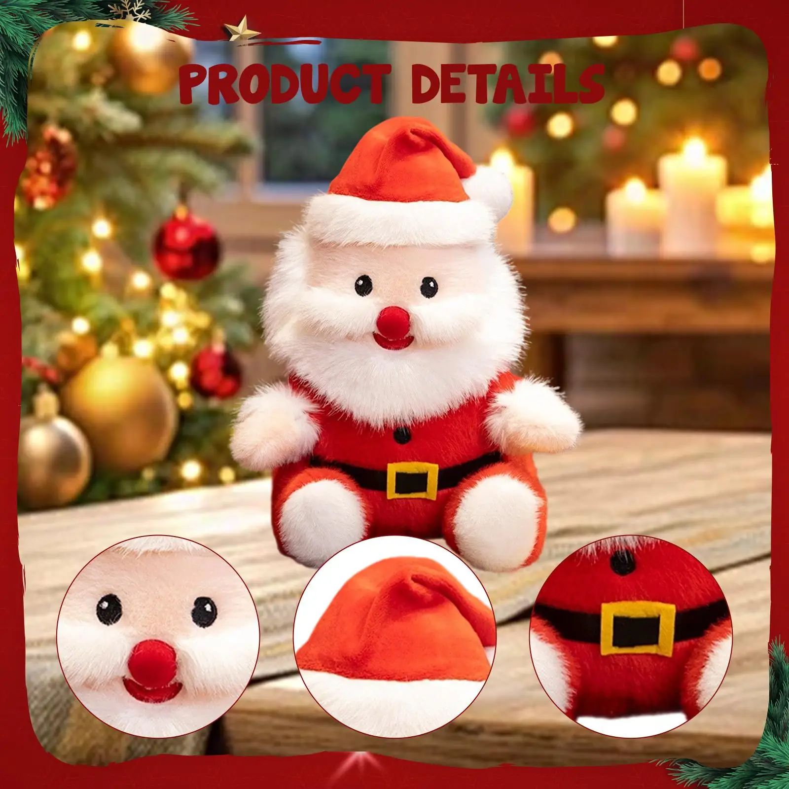 Weihnachtsmann-Plüsch-Weihnachtsschmuck, niedliche Stoffpuppe für Geburtstagsgeschenk, Zimmer, Auto