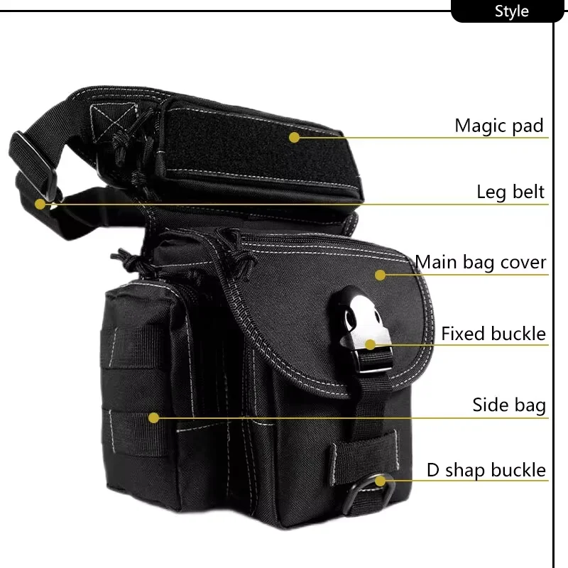 Outdoor Tactical Leg Bag Waist Belt with Molle System High Strength Durable Nylon for Sports And Fitness Portable Pack