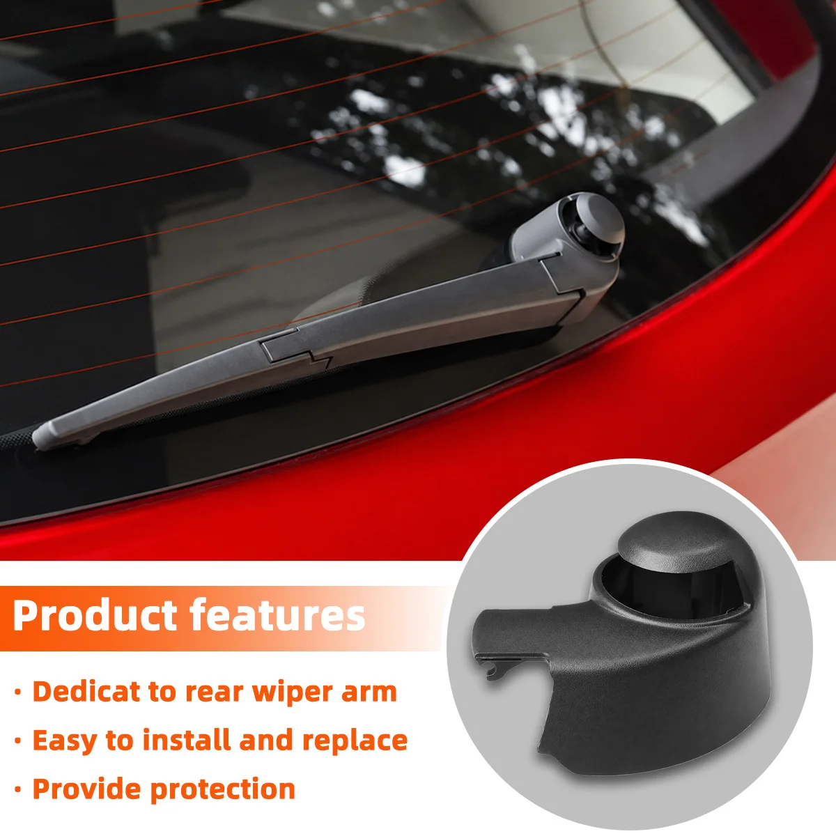 YONGRUN Car Rear Wiper Arm Nut Cover Is Suitable For Mg ZS EV/ZSEV/EZS 2017-2023 OE10341840 Durable Nut Protector 1/2/5pcs