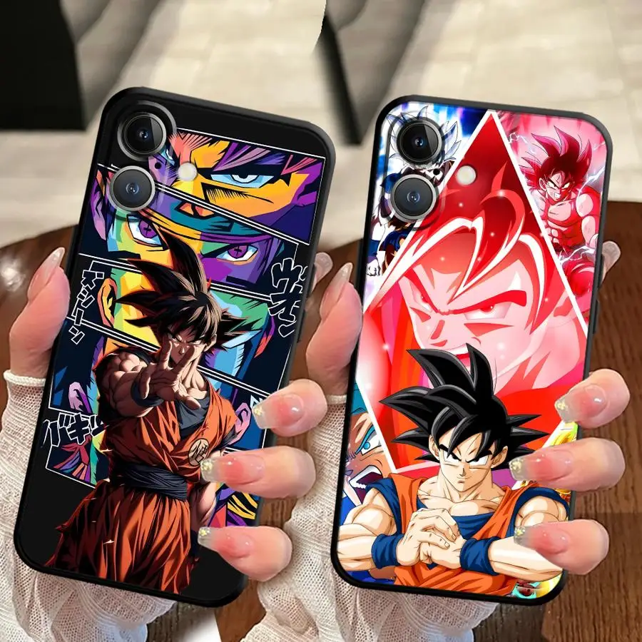 Dragon Ball Son Goku Hülle für iPhone 13 12 11 17 Pro Max 17Air XS Max XR 15 16 14 Plus 7 8 Schwarze weiche Handyhülle