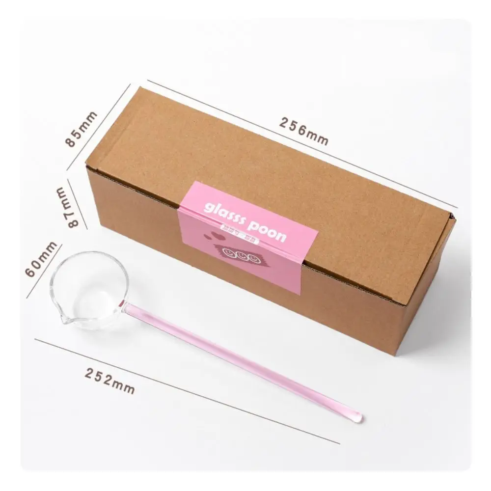 Stained Glass High Temperature Resistant Colorful Tableware Stirring Spoons Long Handle Coffee Scoops Glass Spoon