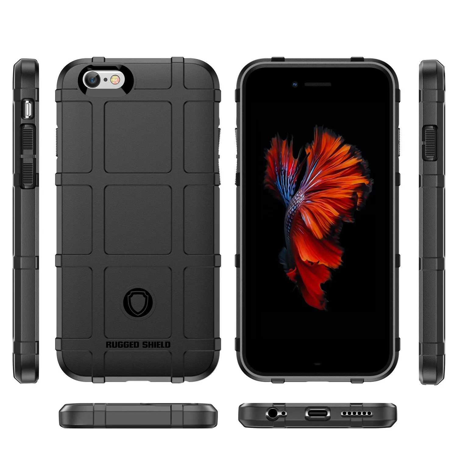حافظة هاتف مدرعة ثقيلة لهاتف آيفون 6 بلس 6s بالإضافة إلى غطاء مطاطي غير لامع مقاوم للصدمات لهاتف آيفون 6s plus حافظات درع من السيليكون الناعم