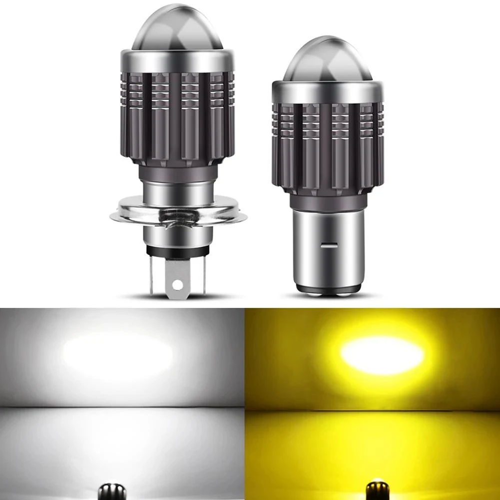 1pc H4 BA20D LED Motorcycle Headlight Bulbs CSP 10000Lm White Yellow Hi Lo Beam Fog Lamp Waterproof Motorbike Scooter Lamp