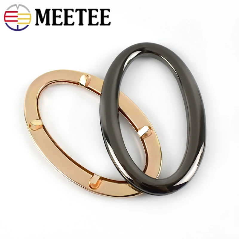 2/4Pcs 88*46mm Oval Rings Metal Bag Handles Bags Eyelet Frame Kiss Clasp Clutch Handbag Hardware Accessories DIY Leather Crafts