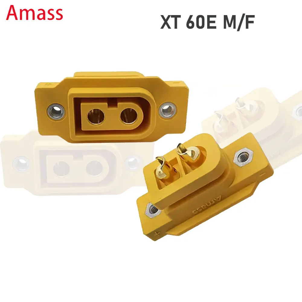 AMASS XT60E-F/M 5/10PCS Mountable XT60 Male Plug Connector 4.23g For Racing Models Multicopter Fixed Board DIY Spare Accessories