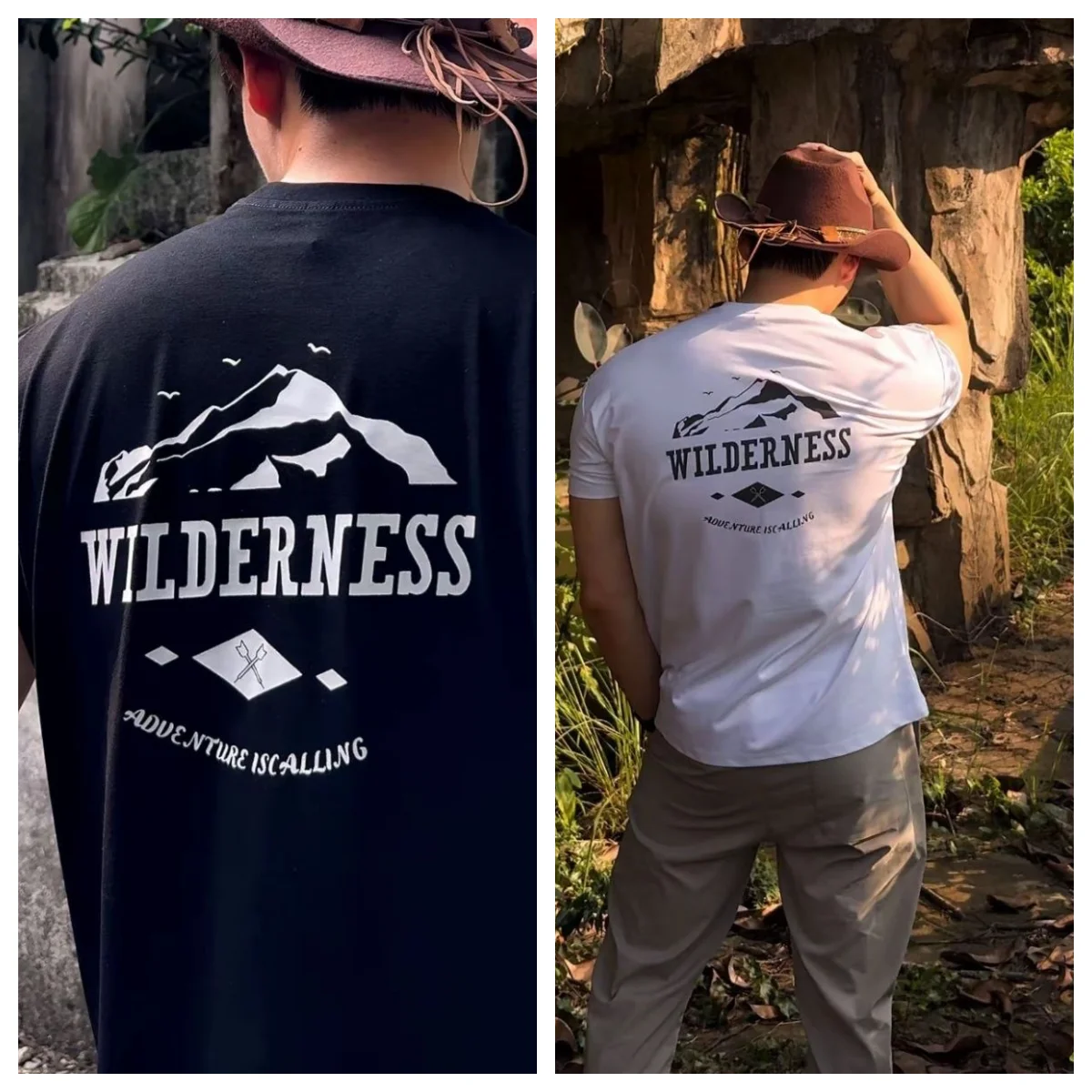 

Американская летняя новая модная тенденция 2025, повседневная футболка из чистого хлопка с короткими рукавами и принтом «Дикая природа», горный пик»