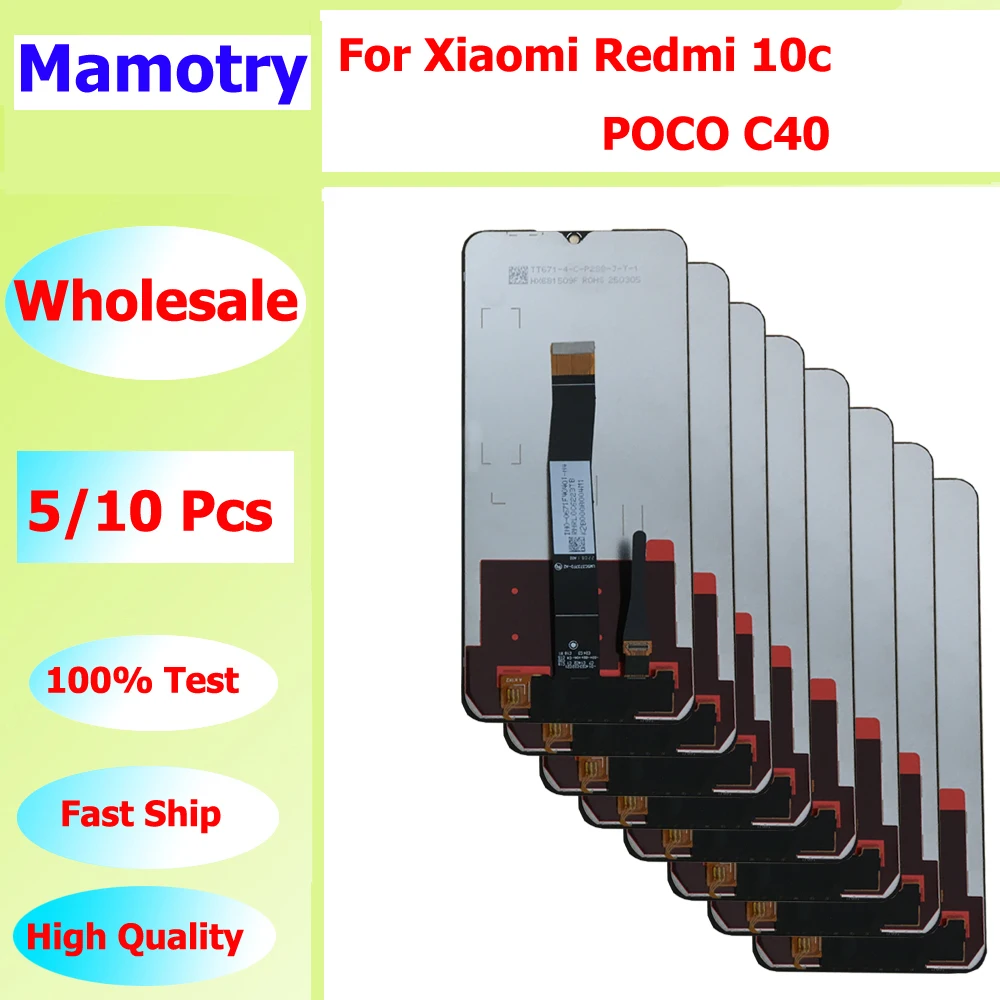 

Wholesale 5/10 pieces / Lot Original-self-weld For Xiaomi Redmi 10c Screen Lcd Display With Touch Assembly For Poco C40