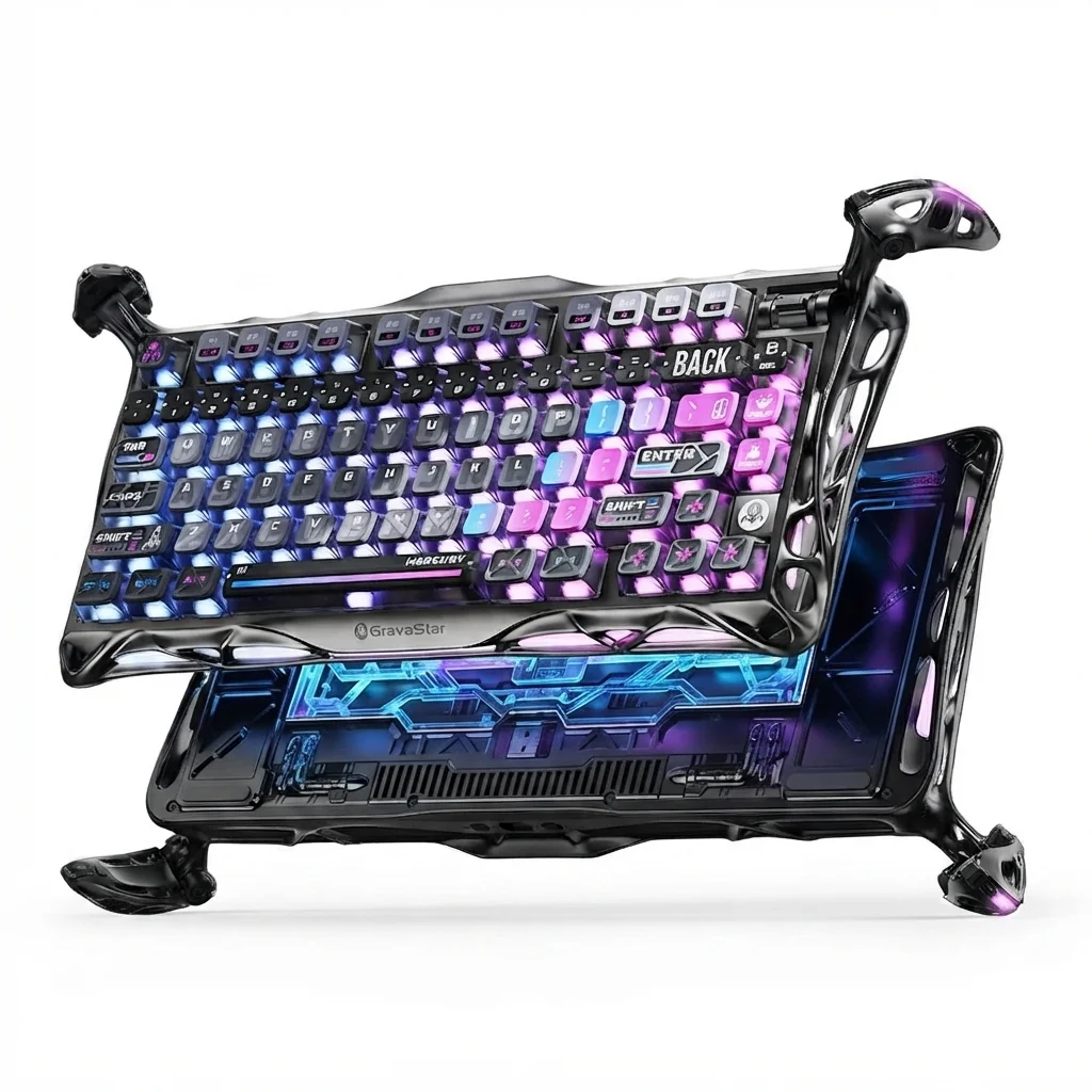 Gaming Keyboard Hot Swappable - Gravity Planet K1 Pro 75% Trójtrybowa,