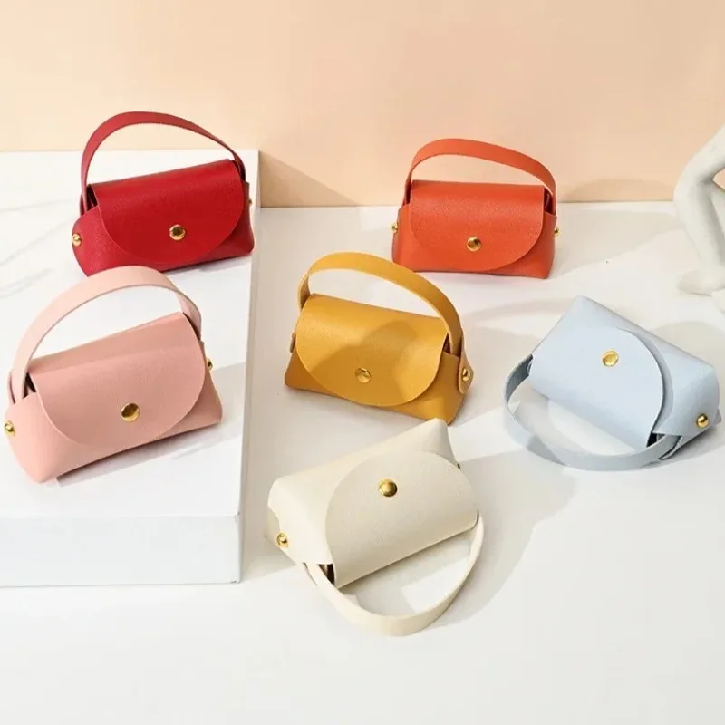

Handbag Wedding Gift Box Bag Color Christmas Leather Candy Bag Wome Buckle Square Jewelry Packaging Bags