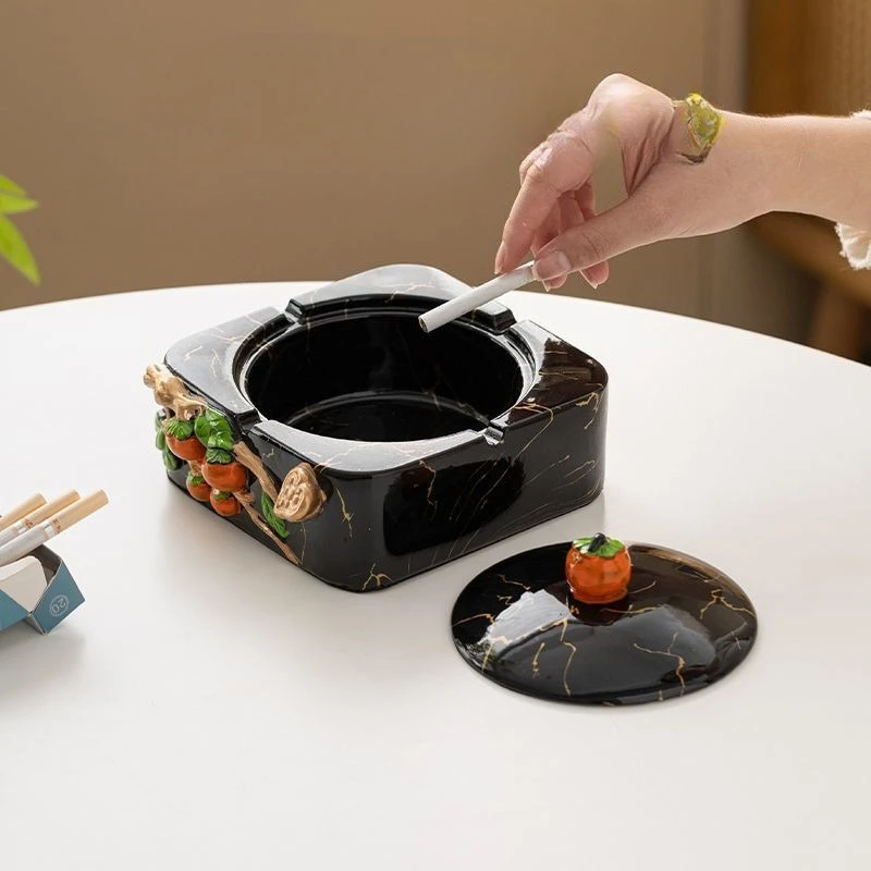 

Новая креативная пепельница в китайском стиле: роскошная пепельница Shishi Ruyi для гостиной и офиса, высококачественная пепельница большой емкости