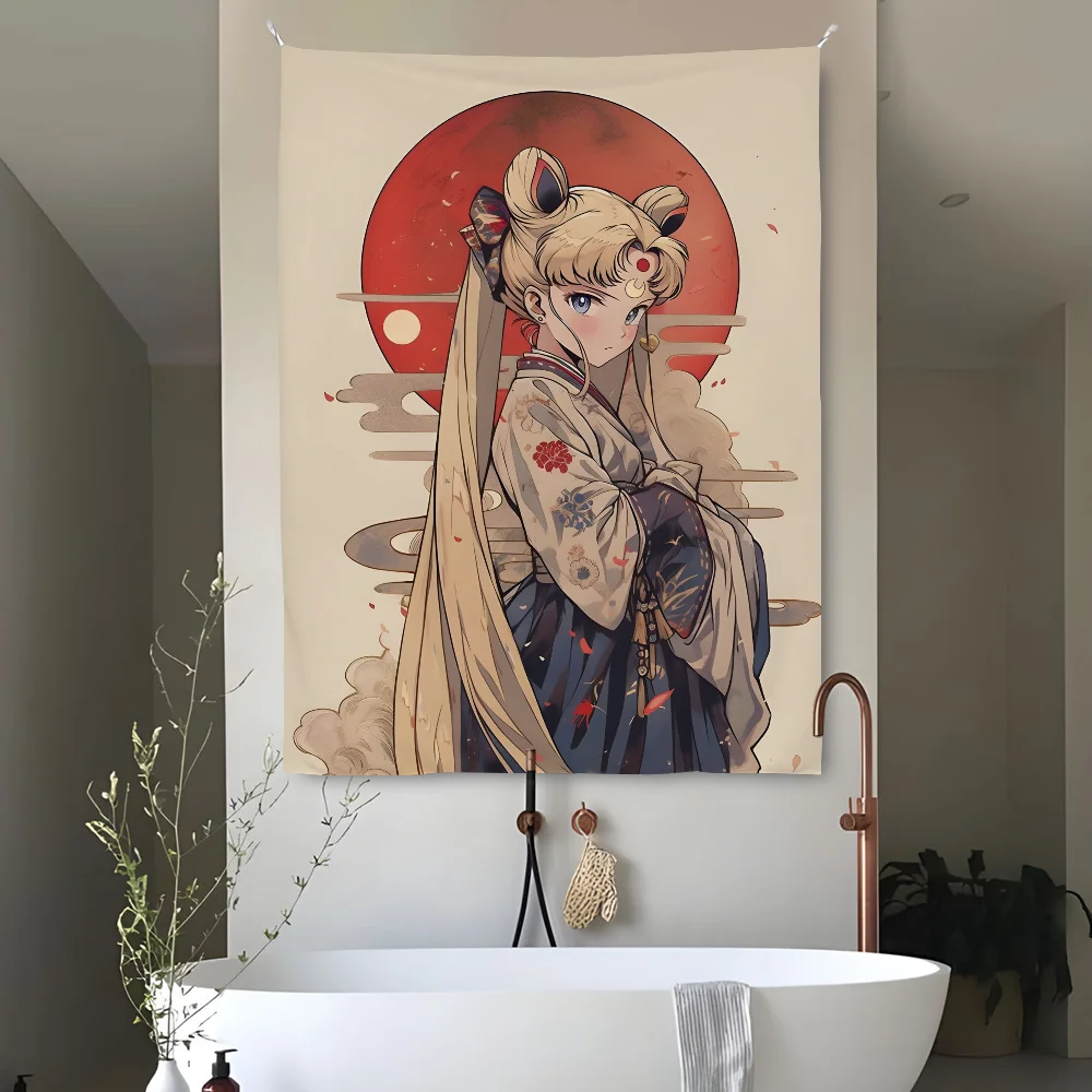 S-Sailor M-Moon Ancient Cute Tapestry Perfect For Home&Living Bedroom Decor Wall Art Backdrop Banner