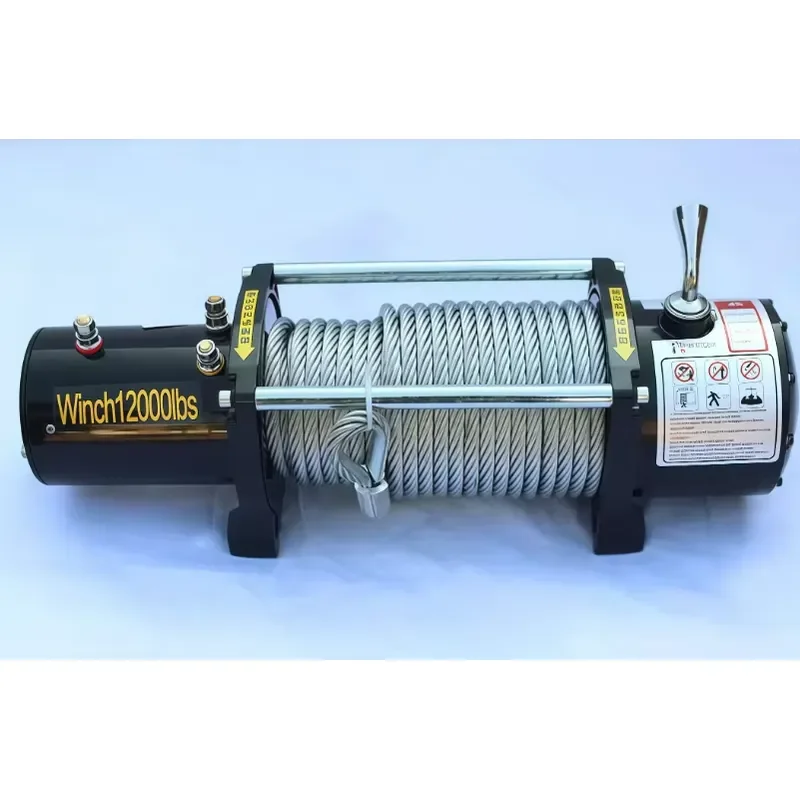 12000LBS Electric Winch 12V 24V Pure Copper Motor Waterproof Wire Rope Wireless Remote Control for SUV Jeep ATV Off Road