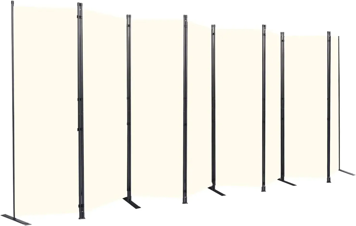 Room Divider 8 Panel-176''Wide,6FT Room Dividers and Folding Privacy Screen | Wider Metal Base & Non-wobbly, Fabric Divider Pane