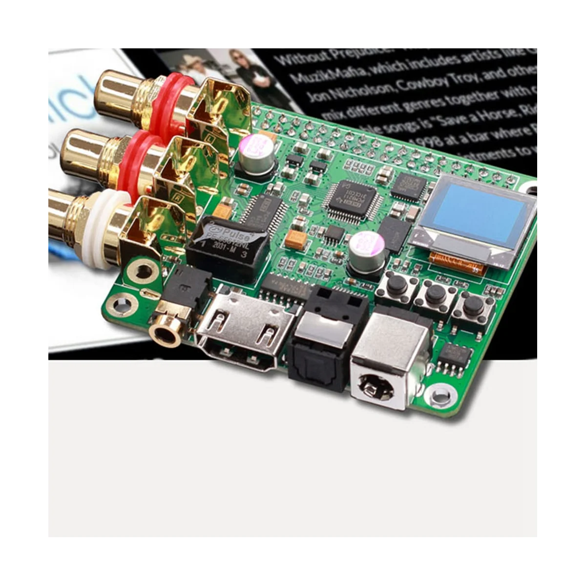 Raspberry Pi DAC Audio Decoder Board HIFI Expansion Moudle Supports Coaxial Fiber I2S OUT for Raspberry Pi 3B 3B+ 4B