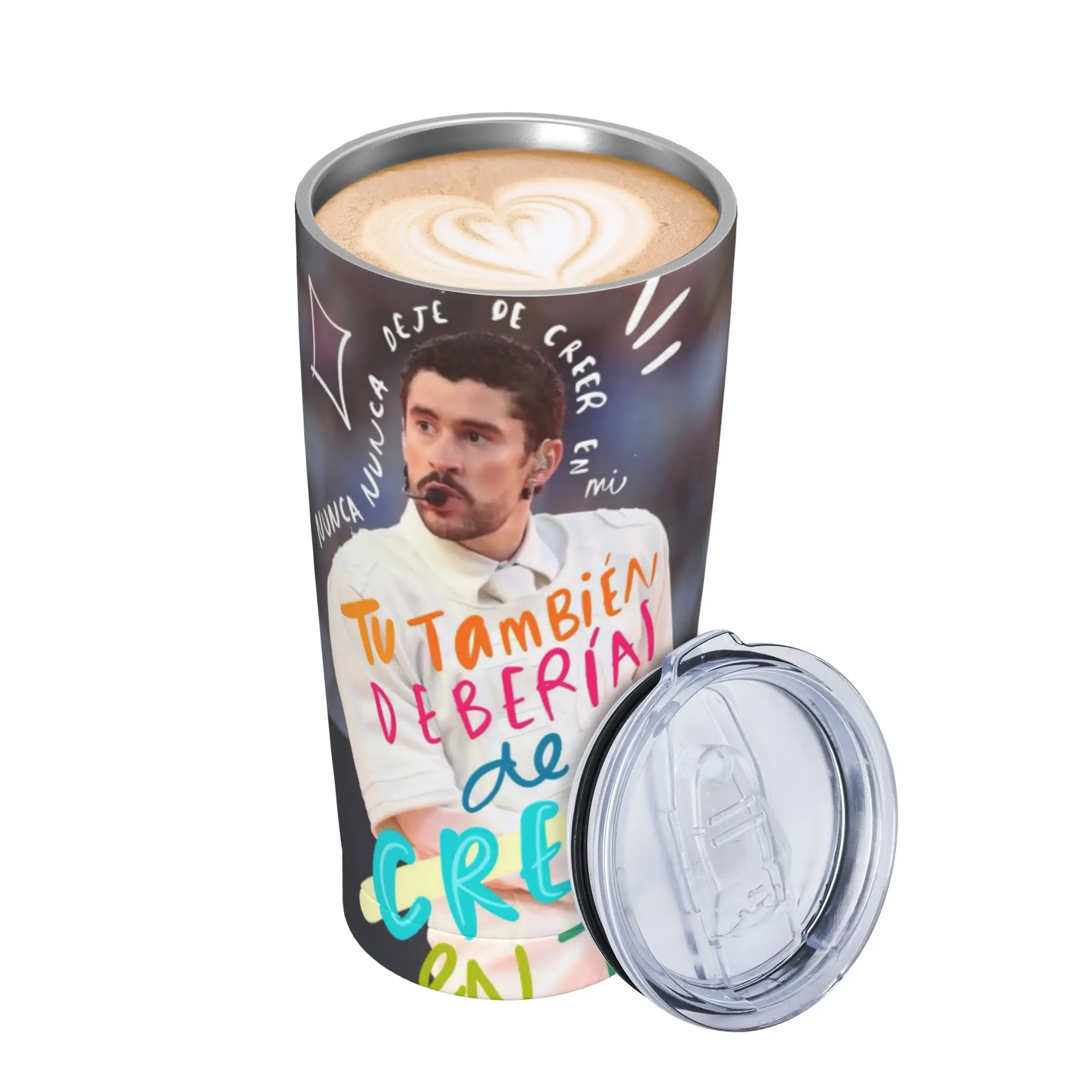 Bad Bunny DTMF Tour 2026 Tumbler Vacuum Insulated  Coffee Cups Vacuum Flask Travel Outdoor Mug Water Bottle 20oz
