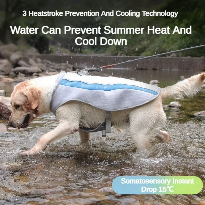 Pet Cooling Suit Heatstroke Prevention and Cooling Pet Cooling Suit Medium and Large Dog Vest Summer Pet Clothing