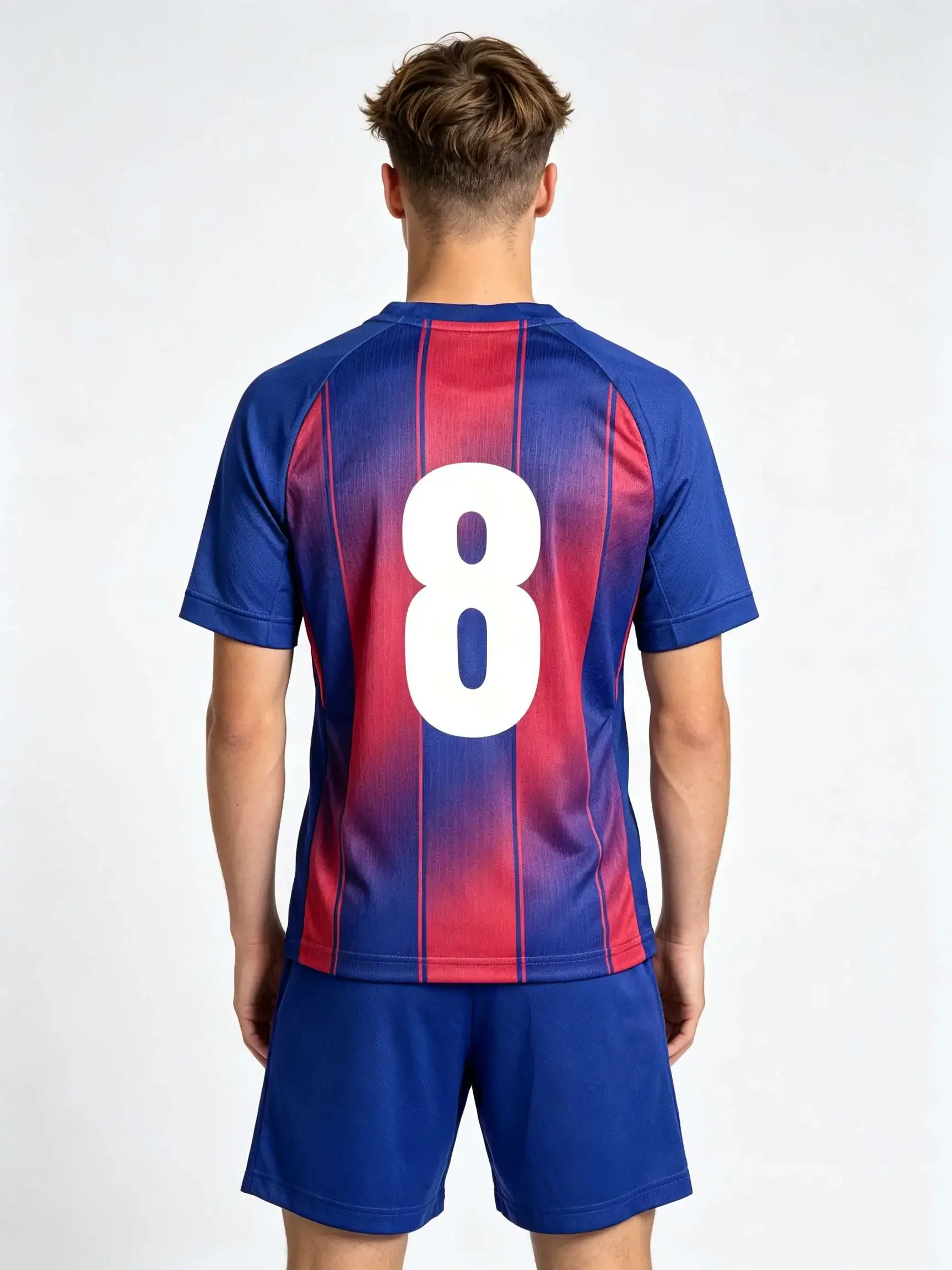 26/27 Unisex Blank Soccer 2‑Piece Set, Kids Adults Parent‑Child Kit, Custom No.8  for School Outdoor Team Sports red 10