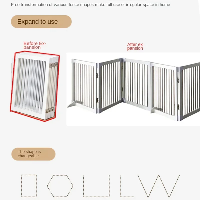 Portable and Foldable Dog Fence with Non-punch Design，Adjustable Indoor Separation Railing for Dog Safety， Keep Your Home Tidy