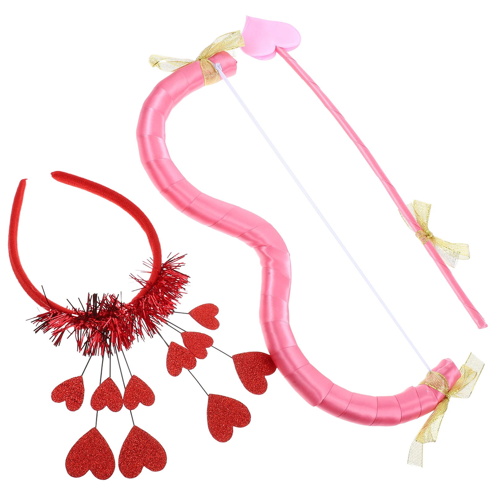 

1pcs Bow Arrow Prop Heart Shaped Hair Hoop Angel Cosplay Accessory For Valentine Party Masquerade Cupid Costume Kids Adult