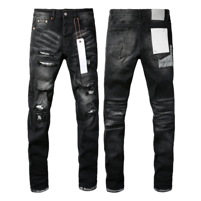 

New Street Brand Men's Autumn Winter Casual Pants Creative Personalized Jeans Washed Do Old Stretch Slim Pencil Pants