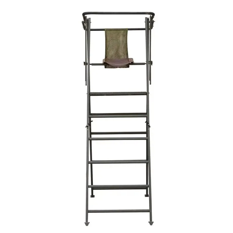 High Quality Stainless Steel Outdoor Hunting Folding Ladder Single Tree Frame Deer Stand Portable Climbing Gear for Forest
