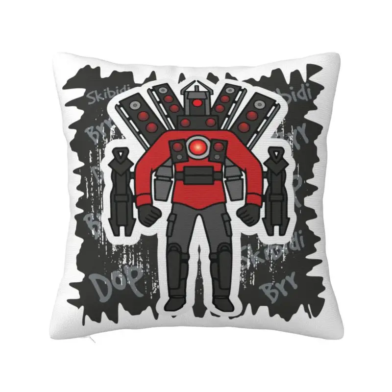 Hot Game Titan Speakerman Skibidi Toilet Throw Pillow Case 45*45cm Home Decoration Cushion Cover Soft Polyester Pillowcase
