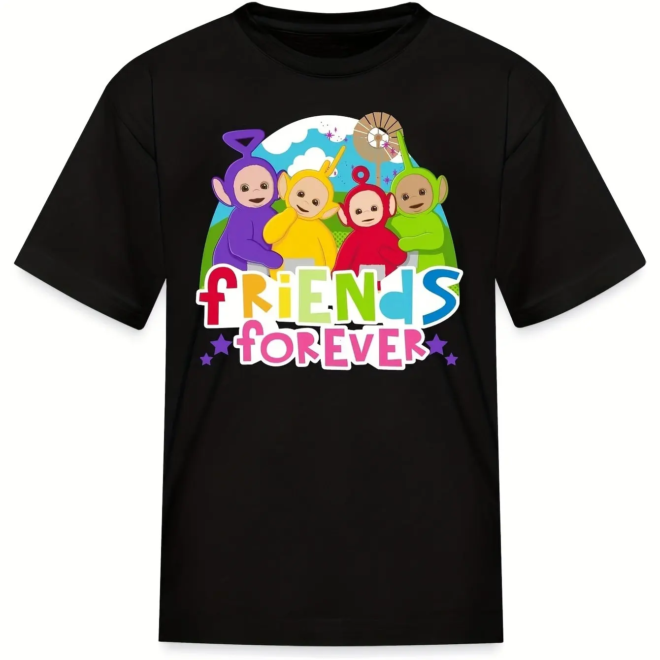 

Телепузики с принтом граффити, лето, осень, зима, хлопковые мужские и женские футболки с короткими рукавами, роскошный бренд для занятий спортом на открытом воздухе