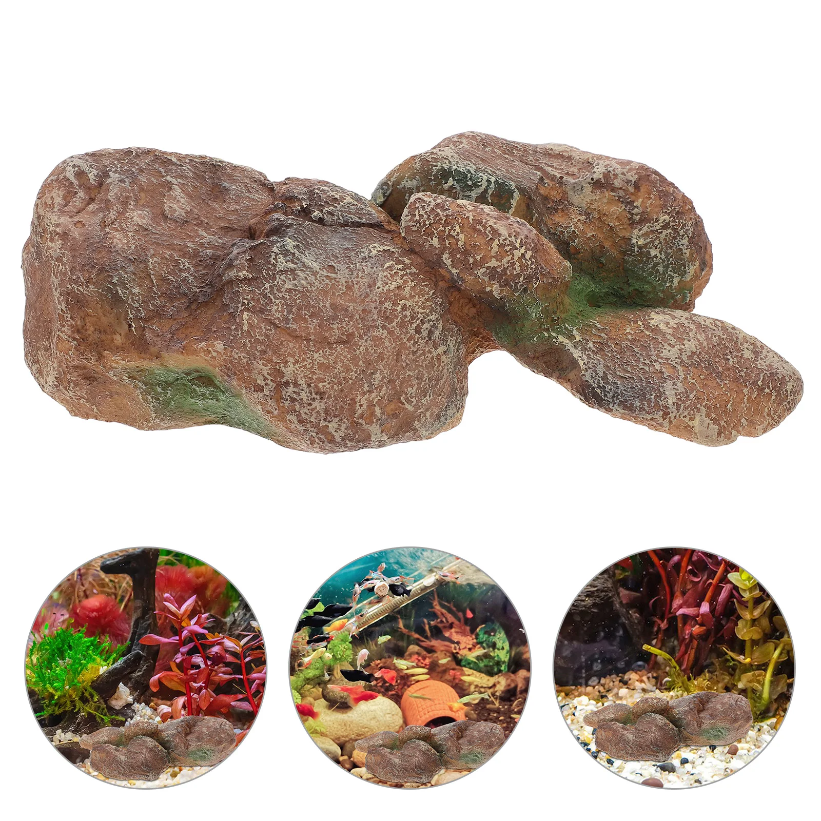 

Aquarium Mountain View Stone Ornament Fish Tank Decoration Rock for Betta Fish Hideout Artificial Landscape Reptile Décor