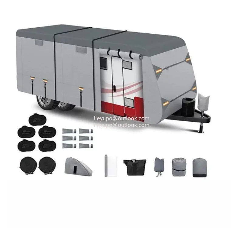 Camping RV Cover Waterproof Touring Car Cover Cloth Trailer RV Cover Sunroof Convertible Hardtop
