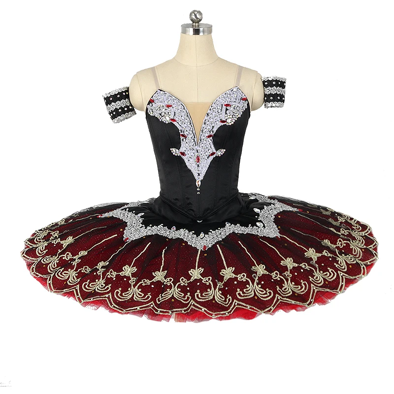 In stock! No elasticity Tutu professional for girls Performance competition Tutu Pink women Pancake Tutu Red Dress Costume Adult