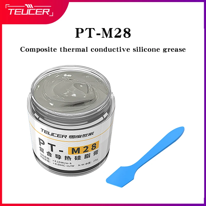 TEUCER PT-M28 Thermal Grease Composite Thermal Conductive Silicone Grease Plaster Heat Sink Compound For Cpu Computer 25g