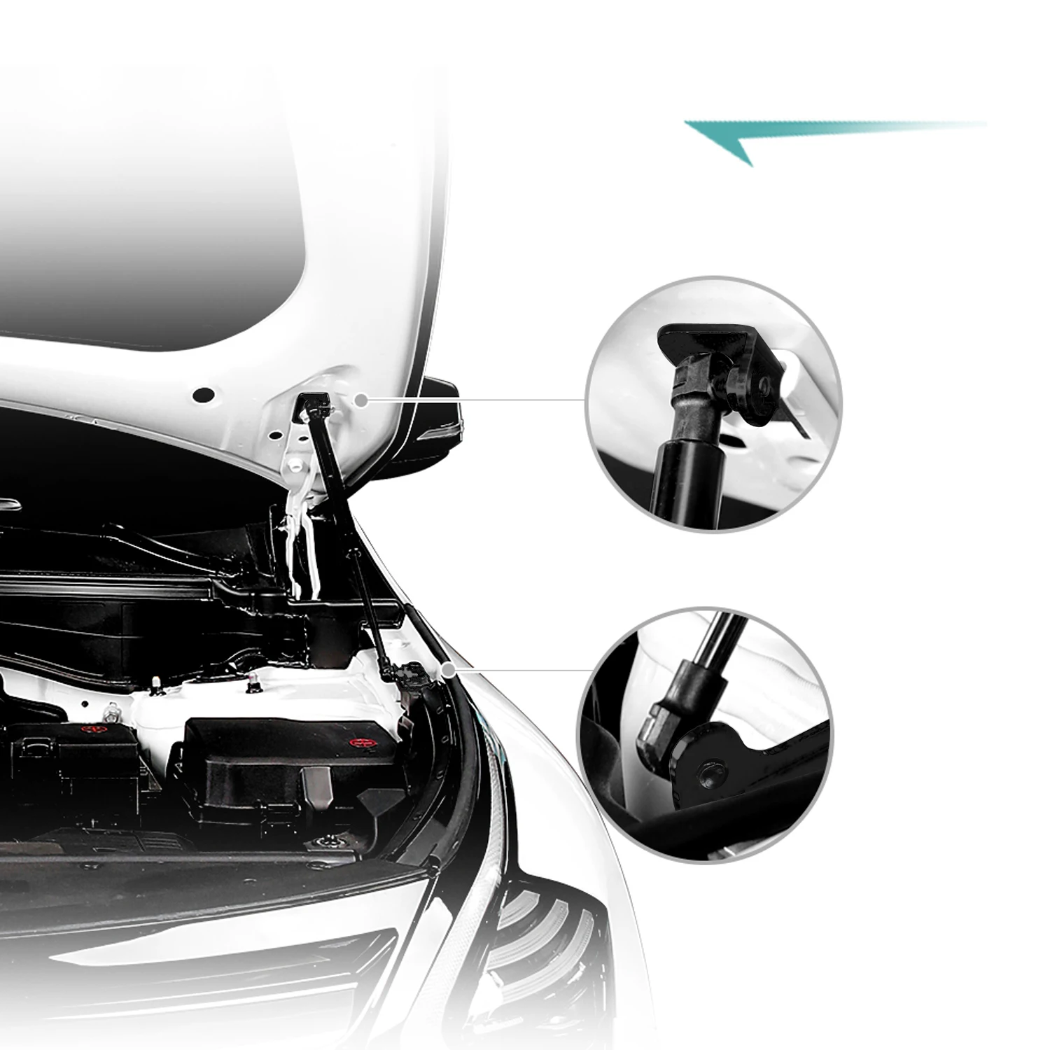 

For Kia Sportage NQ5 2022 2023 Car Accessories Stainless Steel Front Bonnet Hood Lift Support Shock Struts 1 Set