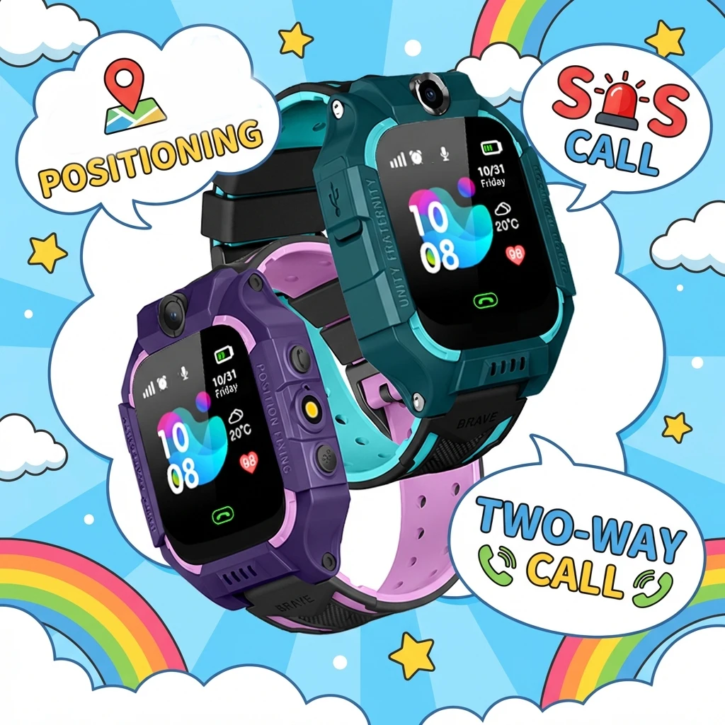 Children Smart Watch 2G Postion Tracker SOS Phone Call Camera Voice Chat Kids Smartwatch Boys Girls Birthday Perfect Safety Gift