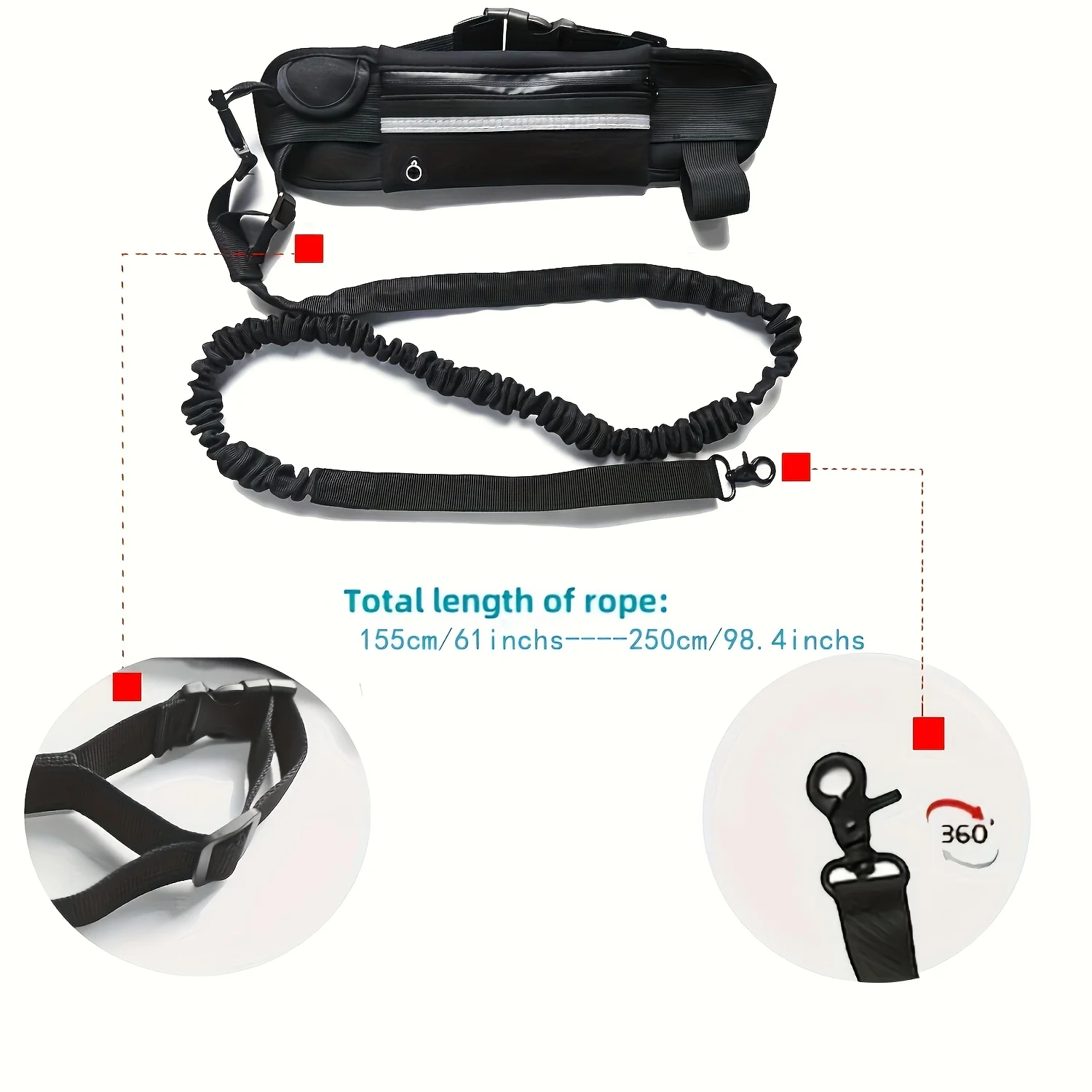 Hands-Free Reflective Dog Running Leash 5