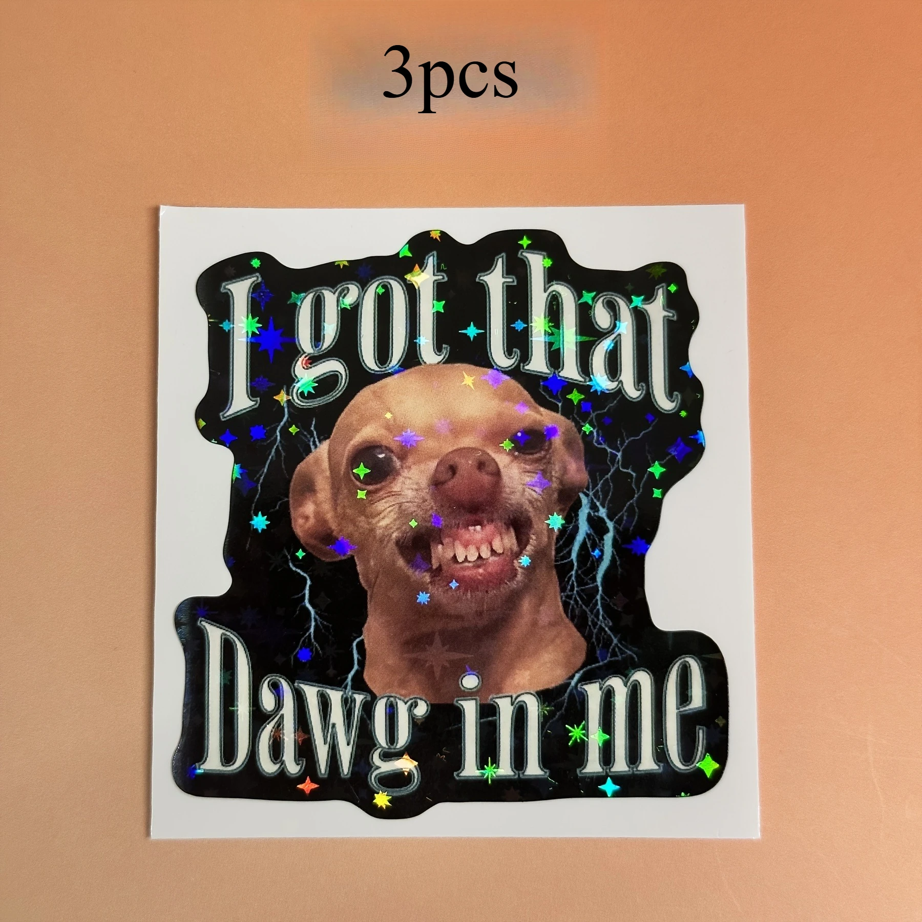 Angry Fluffy Small Dog Meme Vinyl Sticker Funny Quote I Have This Dog Inside Me Decal for Car Laptop Water Bottle Scrapbook