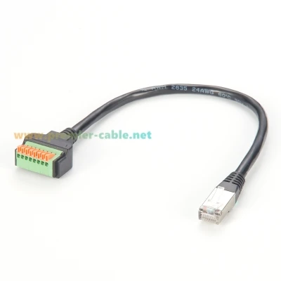 RJ45 Spring Terminal Breakout Board Kabel RJ45 Ethernet Stecker auf 8Pin Solderless Press Crimp Adapter Extender Kabel für CAT5 – Detail 1