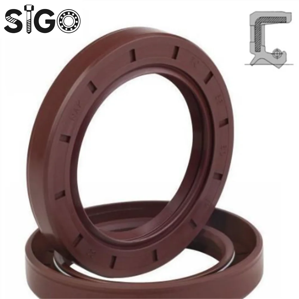 10*20*4.7/5/6/7 10x20x4.7/5/6/7 Brown Fluoro FKM Fluorine Rubber Double Lip Spring TC Ring Gasket Radial Shaft Skeleton Oil Seal
