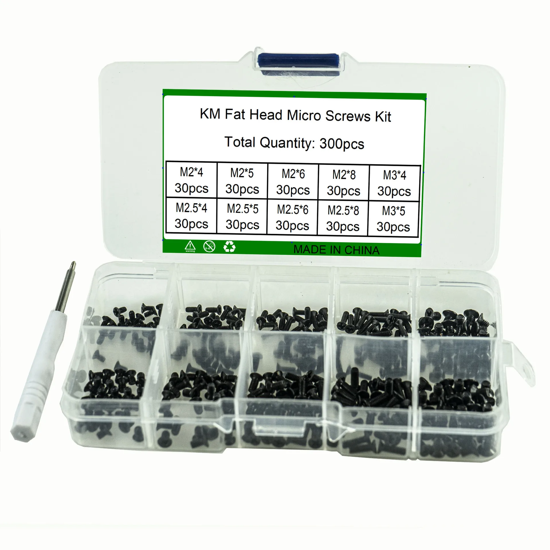 

300pcs Small Computer Screws kit box,Computer Notebook Laptop black Flat Head Screws set M2 M2.5 M3 for PC Laptop SSD Hard Drive
