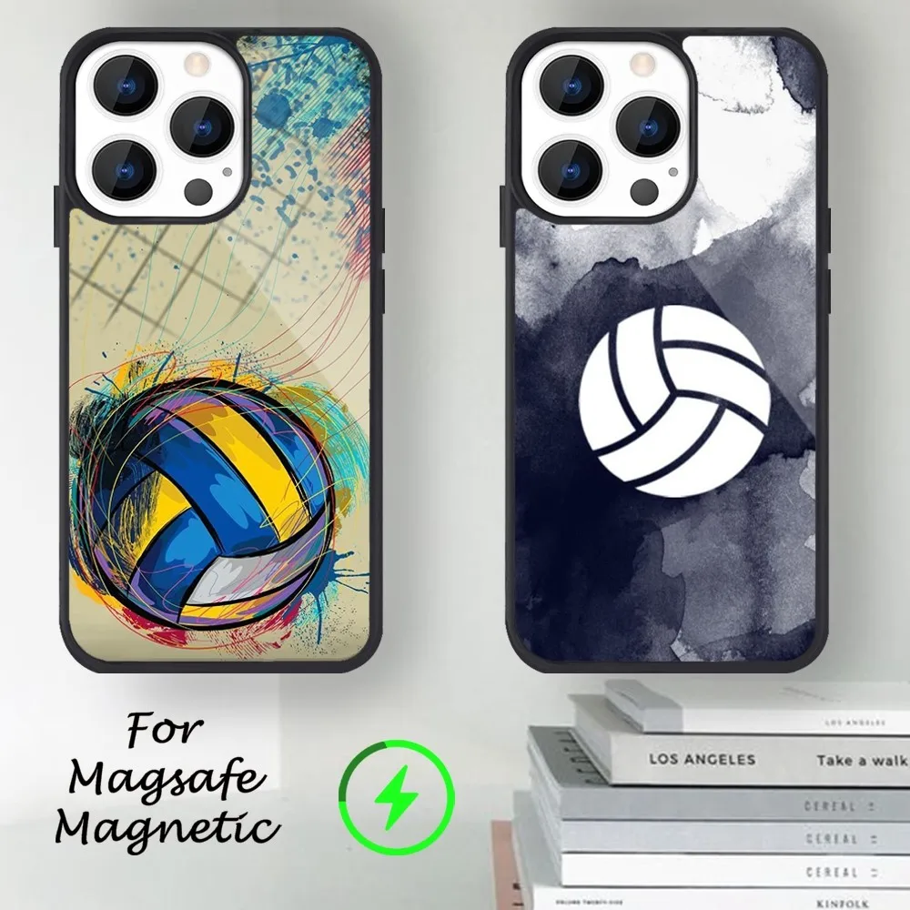 Hot Sport Volleyball Phone Case For iPhone 14 13 12 11 15 Pro Max Magsafe Magnetic