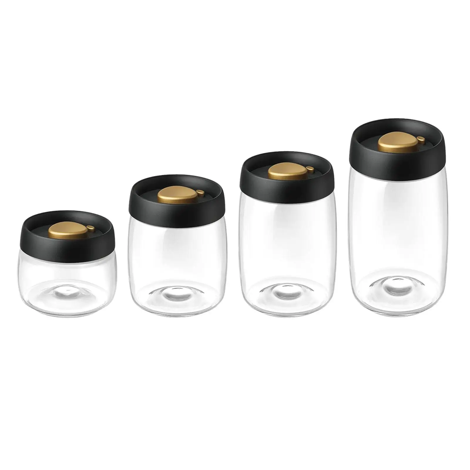 

Coffee Beans Canister Vacuum Canister Airtight Glass Transparent Multifunctional Food Container Sealed Jar for Cookie Cereals