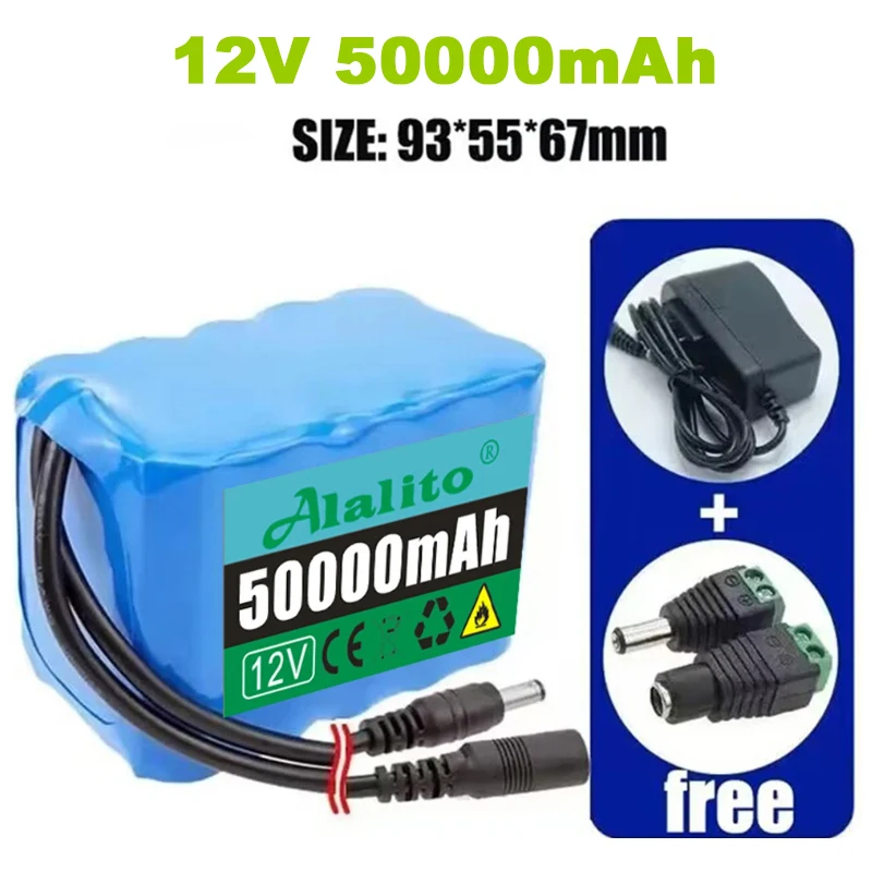NEW 12V 3S4P 20000mah battery 18650 Li-ion 40Ah Rechargeable batteries with BMS Lithium Battery packs Protection Board +Charger