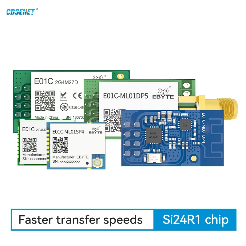 

SI24R1 2,4 ГГц PA LNA беспроводной радиочастотный модуль усилитель мощности CDSENET E01C-ML01SP4 SPI SMD передатчик приемник для Arduino nRF24L01