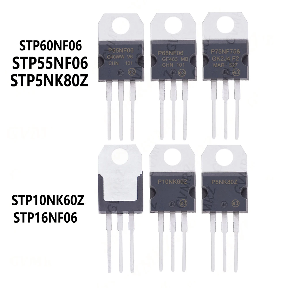 10PCS STP80NF70 STPS2045CT STP55NF06 STP5NK80Z STP60NF06 STP65NF06 STP75NF75  TO-220 transistor  STP10NK60Z STP16NF06