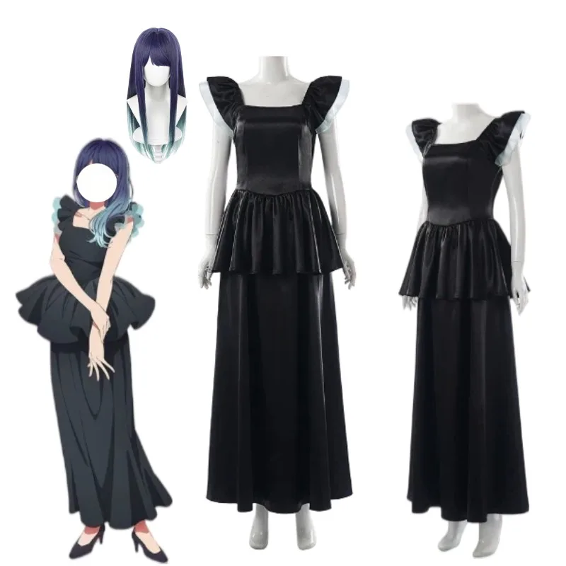 

Anime 3 Kurokawa Akane Cosplay Costume Women Black Dress Set Wig Summer Daily Uniform Carnival Party Stage Clothes Outfit