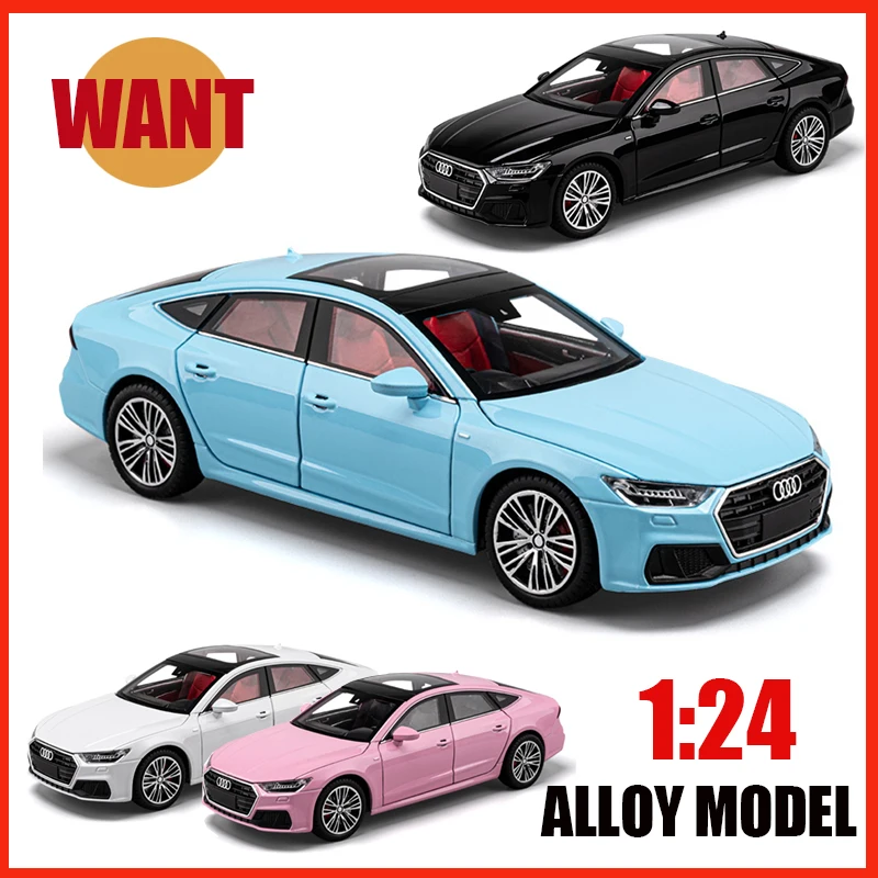 

AUDl 1:24 A7 Limousine Alloy Diecast Premium Car Model Fast Furious Sound Light Children Toy Exquisite Gifts Hobby Collect One P