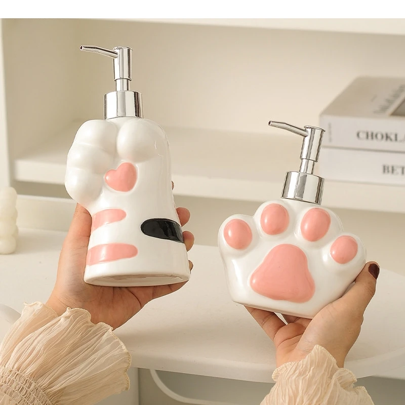 Cute Claw Soap Dispenser Hotel Ceramic Hand Wash Bottle Toothbrush Holder Plate Home Bathroom Accessories Supplies